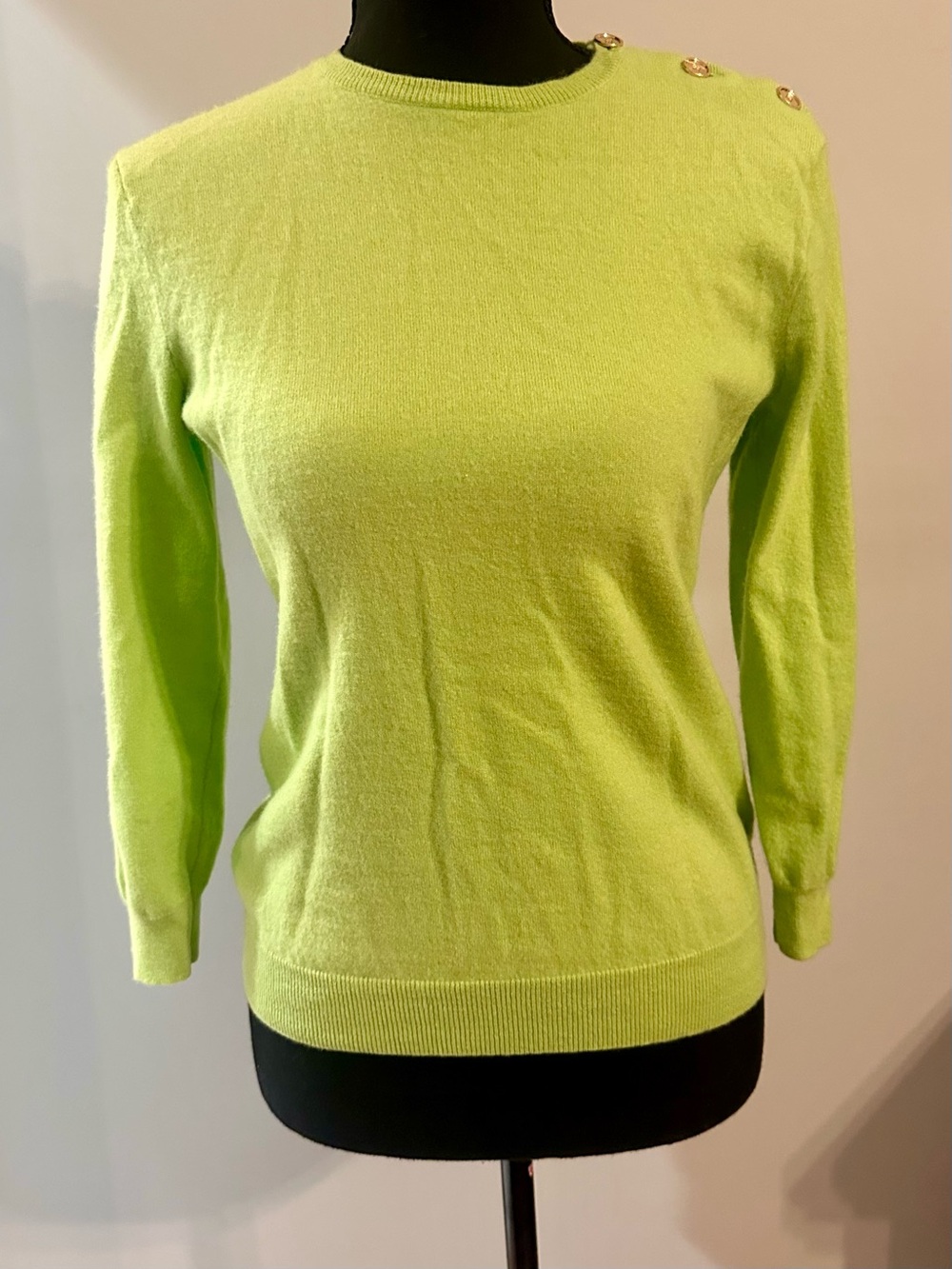 Ralph Lauren Black Label Button-Shoulder Women’s Sweater